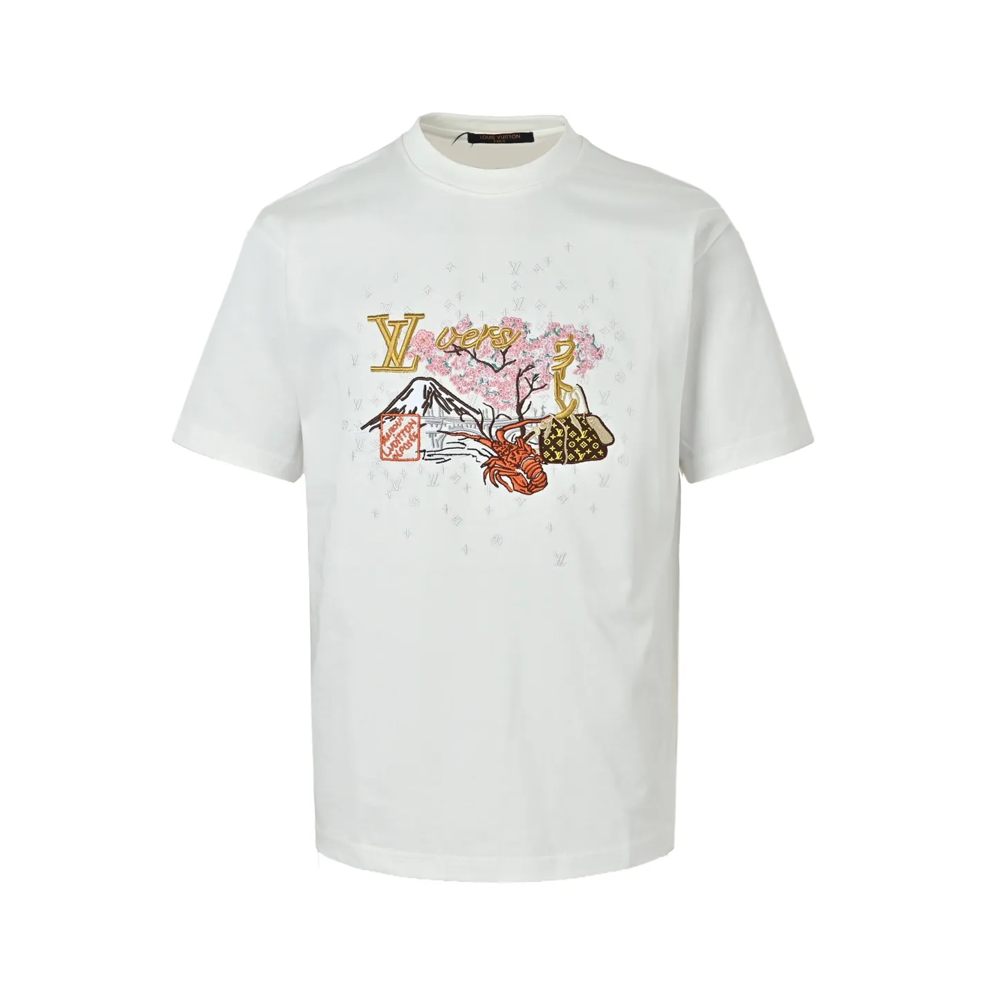 Louis Vuitton/Louis Vuitton cultural landscape elements embroidered short sleeves